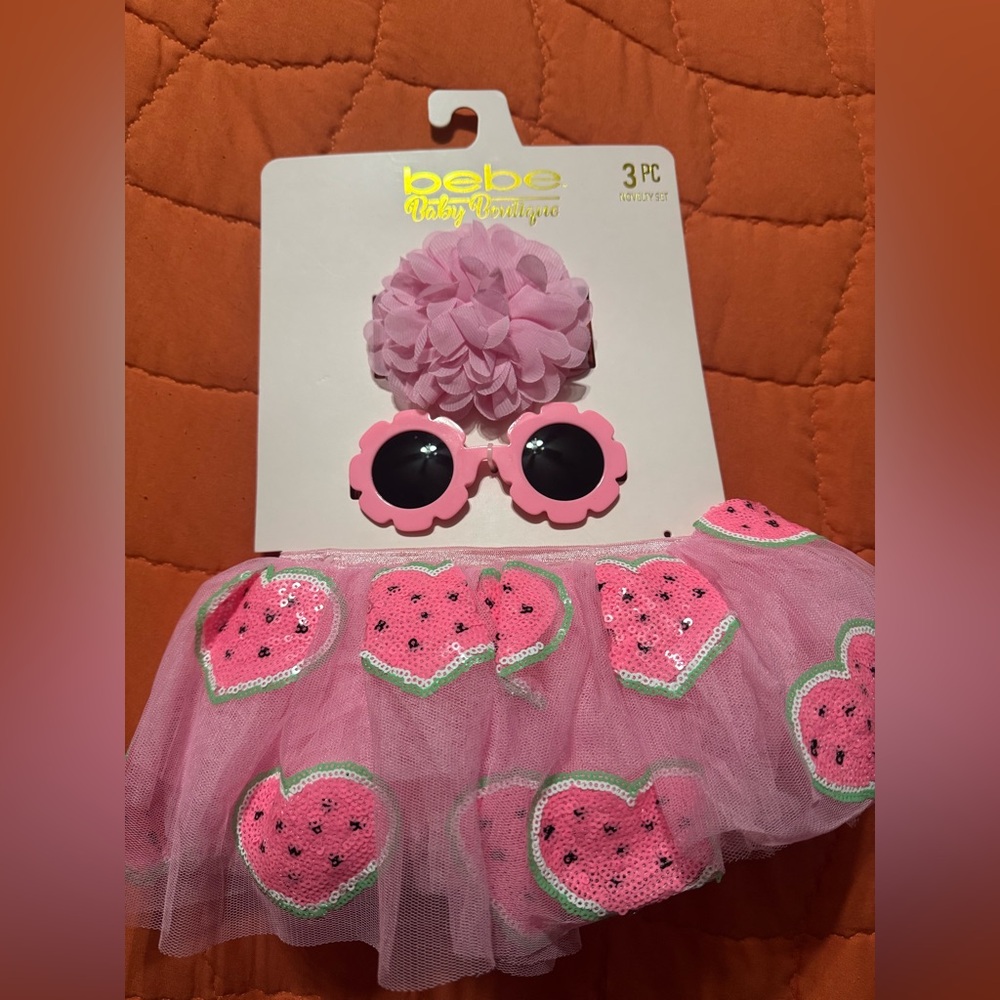 Bebe Pink Watermelon Tutu Outfit